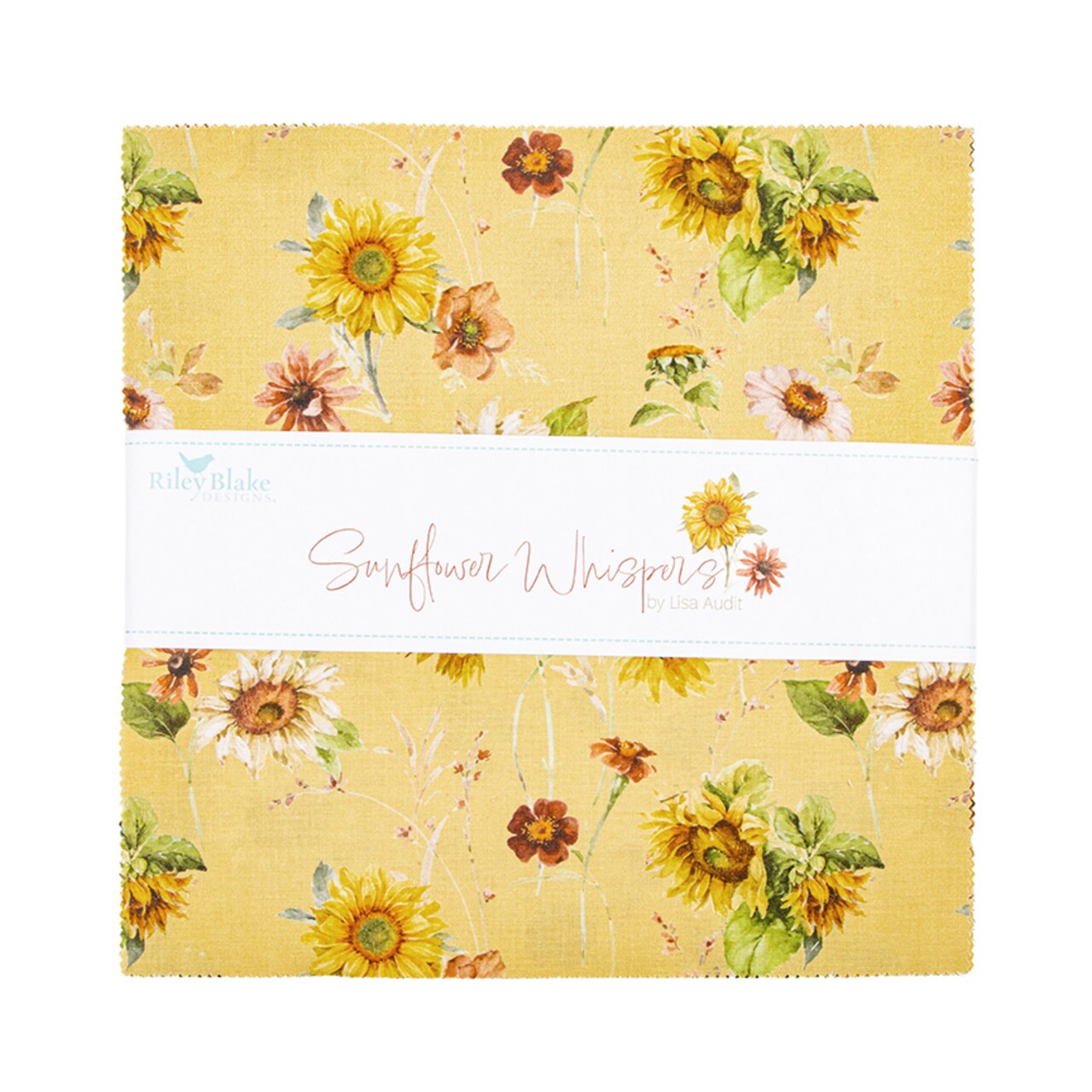 Sunflower Whispers 10" Square Pack (Layer Cake / 10" Stacker) by  for Riley Blake (10-16670-42)